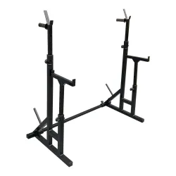 Стійки під штангу 40 на 40 мм Чорний зі страхувальними упорами, брусами та штирями для зберігання блінів - Robinzon.ua