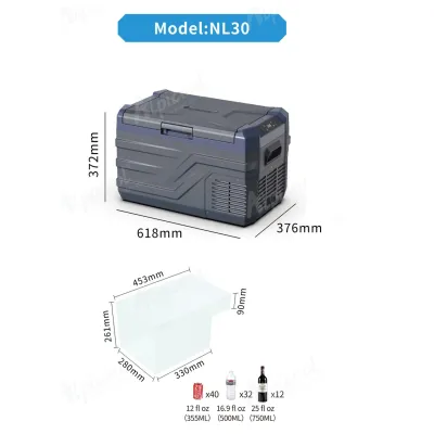 Компрессорный автохолодильник Alpicool NL30 (27 литров, LG Compressor). До -20℃, (12, 24, 220 вольт) - Robinzon.ua