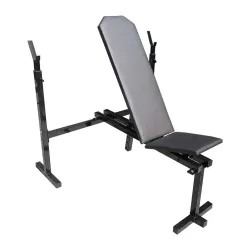 Скамья для жима со стойками 30 на 30 мм регулируемая Черный - Robinzon.ua
