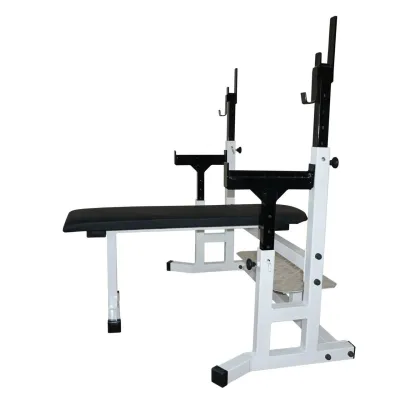 Скамья горизонтальная профессиональная для жима со страховкой и платформой 50 на 50 мм. - Robinzon.ua