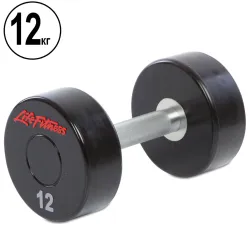 Гантель 12 кг цельная профессиональная LIFE FITNESS-80081-12 - Robinzon.ua