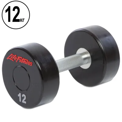 Гантель 12 кг цельная профессиональная LIFE FITNESS-80081-12 - Robinzon.ua