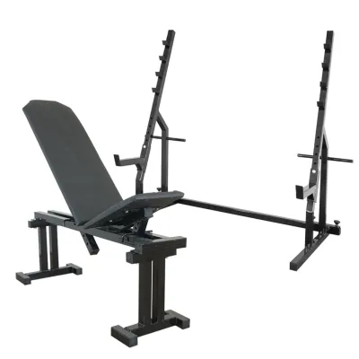 Скамья для жима регулируемая 40 на 40 мм + Стойки для присяда с упорами 50 на 50 мм - Robinzon.ua