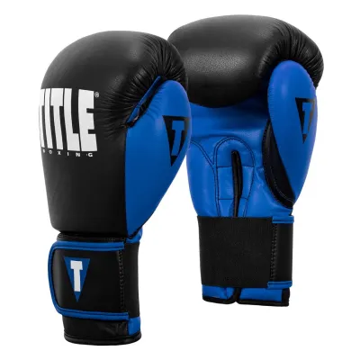 Боксерські рукавиці TITLE Boxing Dynamic Strike Black/Blue 14 oz - Robinzon.ua
