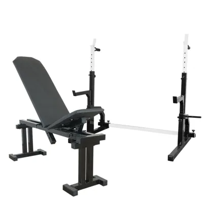 Скамья для жима регулируемая 40 на 40 мм + Стойки с упорами 40 на 40 мм + брусья + штыри для блинов - Robinzon.ua
