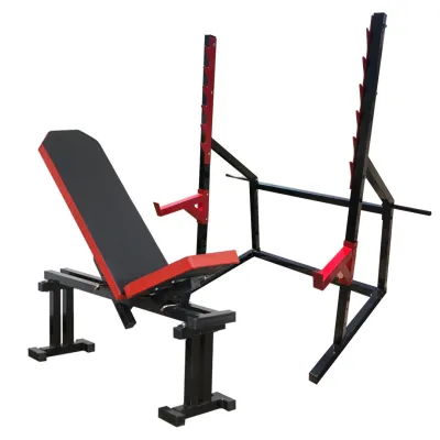 Скамья для жима регулируемая 40 на 40 мм + Стойки для приседания под штангу 50 на 50 мм - Robinzon.ua