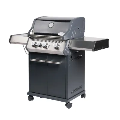 Газовий гриль SANTOS S-301 Black, з бічним пальником, чорний 900235 - Robinzon.ua