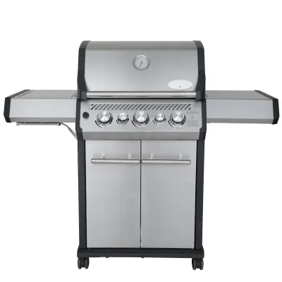 Газовый гриль SANTOS S-318, с боковыми и задними горелками, нержавеющая сталь 900280. - Robinzon.ua