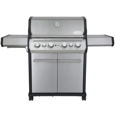 Газовый гриль SANTOS S-418, с боковыми и задними горелками, нержавеющая сталь 900303. - Robinzon.ua