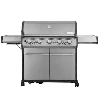 Газовый гриль SANTOS S-518, с боковыми и задними горелками, нержавеющая сталь 890604. - Robinzon.ua