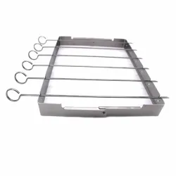 Набір шампурів з підставкою SANTOS, 6 шт, складана підставка, нержавіюча сталь 890109 - Robinzon.ua