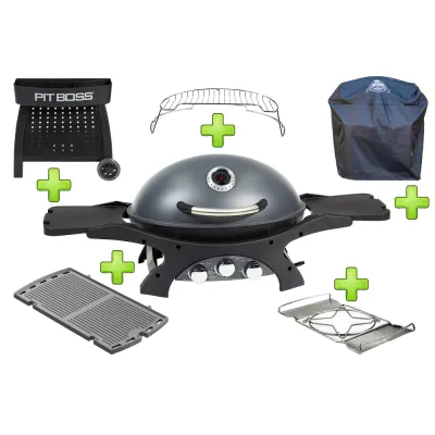 Портативний газовий гриль Pit Boss Sportsman 3, 10755  + (31915,40417,40419,40421,40423) - Robinzon.ua