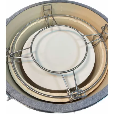 Комплект из камня, чугунной решетки и двухуровневой системы из нержавеющей стали для керамических грилей 47 см GRILLI 006035. - Robinzon.ua