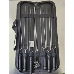 Двойные шампуры 42 см 6 шт в чехле GRILLI 9627. Двойные шампуры 42 см 6 шт в чехле GRILLI 9627. - Robinzon.ua