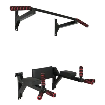 Турник брусья пресс стационарный 3 в 1 KZ-551 Спортивные стенки и турники для дома Черный - Robinzon.ua