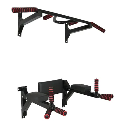 Турник брусья пресс стационарный 3 в 1 KZ-552 Спортивные стенки и турники для дома Черный - Robinzon.ua