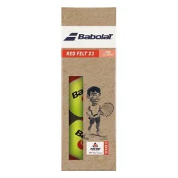 М'ячі для великого тенісу Babolat RED FELT paper pack 3 ball Жовтий (501108-113) - Robinzon.ua