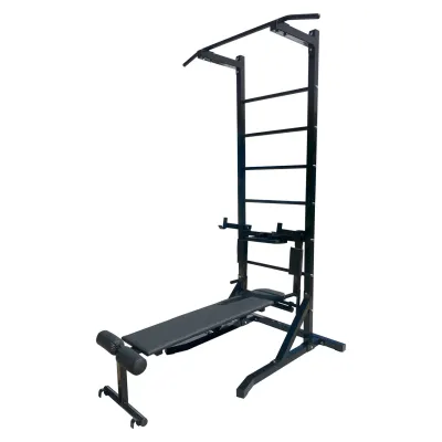 Турник + пресс + брусья + скамья 50х50 мм KZ-833 Спортивные стенки и турники для дома разборная - Robinzon.ua