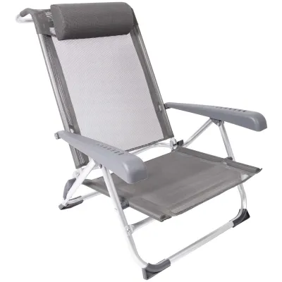 Кресло раскладное Bo-Camp Saint-Tropez Grey (1204796) - Robinzon.ua