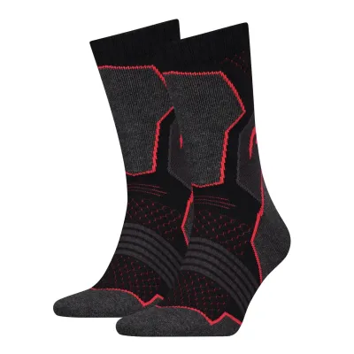 Носки Head Hiking Crew Unisex 2-pack 35-38 black/red 781001001-232 - Robinzon.ua