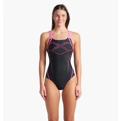Купальник роздельный для женщин Arena GRAPHIC SWIMSUIT SWIM PRO BACK черный, розовый Жен 40 009024-590 40 - Robinzon.ua