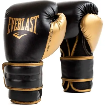 Боксерские перчатки Everlast POWERLOCK 2R TRAINING GLOVE черный, золотой Уни 10 унций P00002661 - Robinzon.ua