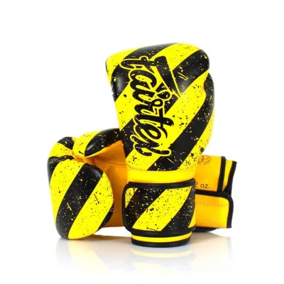 Боксерские перчатки Fairtex BGV14Y Yellow/Black 10 унций - Robinzon.ua