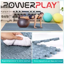 Мат-пазл (ластівчин хвіст) PowerPlay EVA Puzzle Mat 120 x 120 x 1.2 cм Блакитний - Robinzon.ua