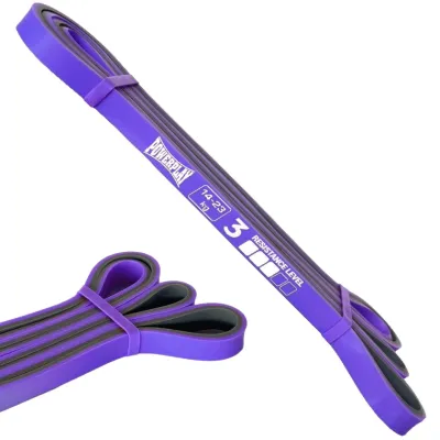 Эспандер петля (резинка для фитнеса и кроссфита) PowerPlay 4116 Double Colors Фиолетово/Серая (14-23 кг) - Robinzon.ua