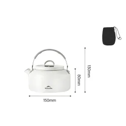 Чайник с керамическим антипригарным покрытием Naturehike CNK2450CF013 0,8 л, алюминий, белый. - Robinzon.ua