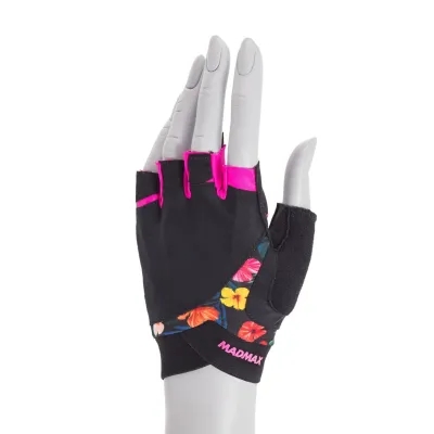 Перчатки для фитнеса и тяжелой атлетики MadMax MFG-770 Flower Power Gloves Black/Pink S - Robinzon.ua