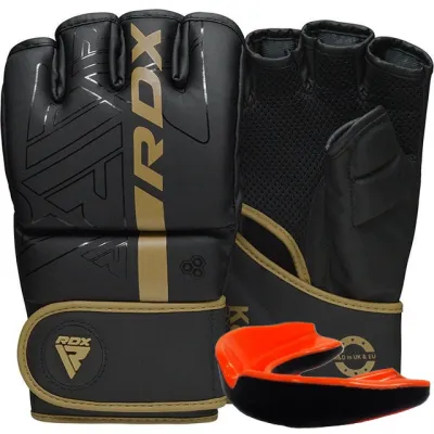 Рукавиці для ММА RDX F6 KARA Matte Golden XL (капа у комплекті) - Robinzon.ua