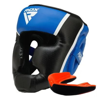 Боксерский шлем RDX AURA PLUS T-17 Blue/Black XL (капа в комплекте) - Robinzon.ua