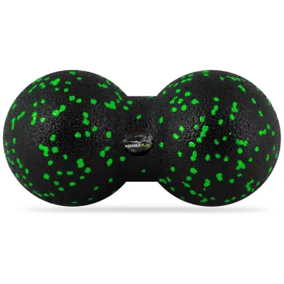Массажный мяч двойной PowerPlay PP-4352 Epp foam peanut ball (d8*16cm.) Черно/Зеленый - Robinzon.ua