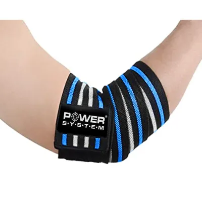 Еластичні бинти на лікоть Power System PS-3600 Elbow Wraps Blue/Black (пара) - Robinzon.ua