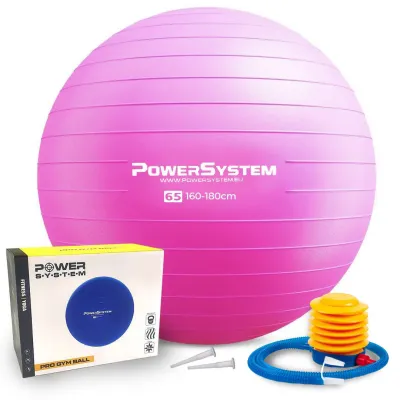 Мяч для фитнеса (фитбол) Power System PS-4012 &Oslash;65 cm PRO Gymball Pink - Robinzon.ua