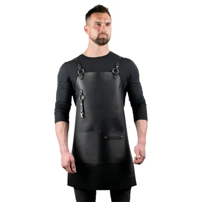 Кожаный фартук Daddy Smoke черный. - Robinzon.ua