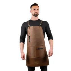 Кожаный фартук Daddy Smoke светло-коричневый. - Robinzon.ua