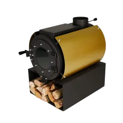 Печь дровяная отопительная DS Classic с варочной поверхностью + кожух золотой - Robinzon.ua