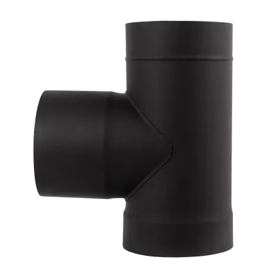 Тройник окрашенный нержавеющий черного цвета 90°, диаметр 160мм, толщина 1мм - Robinzon.ua