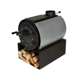 Печь дровяная отопительная DS Classic с варочной поверхностью + кожух серебряный - Robinzon.ua