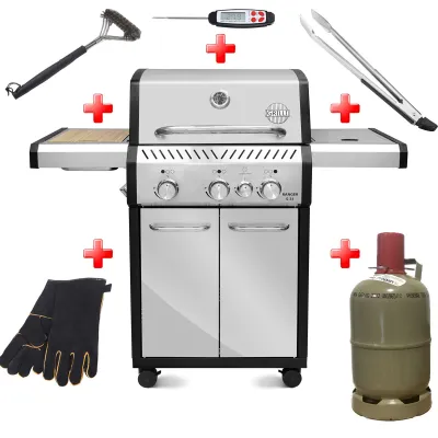 Газовий гриль Ranger 31 + набір необхідних аксесуарів GRILLI 777243-set - Robinzon.ua