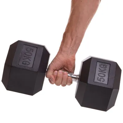 Гантель 50 кг цельная шестигранная Zelart-2679-50 - Robinzon.ua