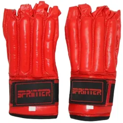 Перчатки шингарты кожаные SPRINTER на липучке красный L Перчатки шингарты кожаные SPRINTER на липучке красный L - Robinzon.ua