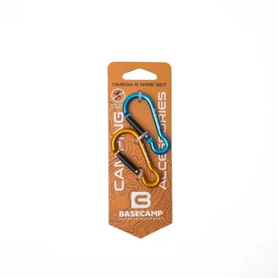 Набір алюмінієвих сервісних карабінів Base Camp Omega 6 Straight Set, 2 шт, Blue/Orange (BCP 61216) - Robinzon.ua