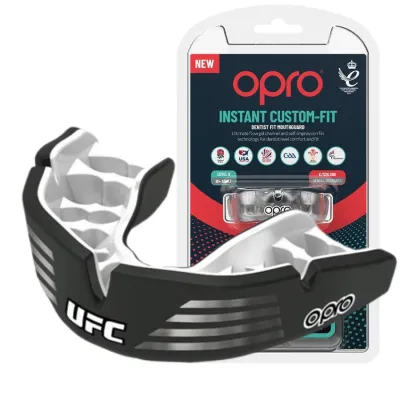 Капа OPRO Instant Custom-Fit UFC взрослая (вик 11+) Silver/Black (art.102529002) - Robinzon.ua
