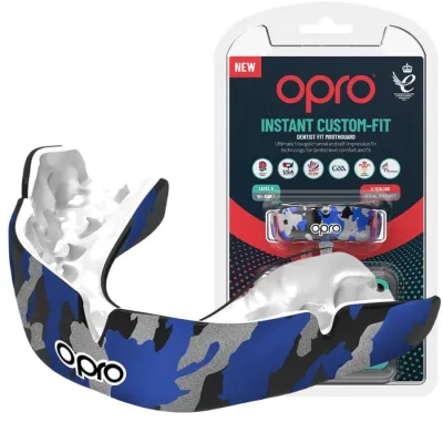 Капа OPRO Instant CAMO взрослая (вик 11+) Black/Blue (art.102523001) - Robinzon.ua