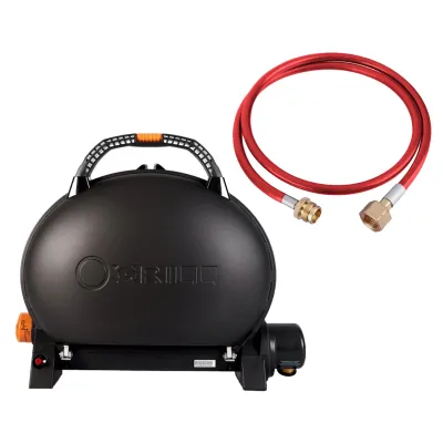 КОМПЛЕКТ Портативный переносной газовый гриль O-GRILL 500, черный + шланг в подарок! - Robinzon.ua