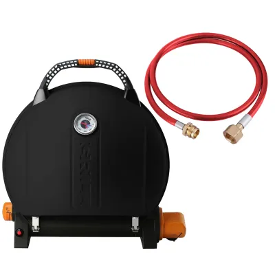 КОМПЛЕКТ Портативний переносний газовий гриль O-GRILL 900, чорний + шланг в подарунок! - Robinzon.ua