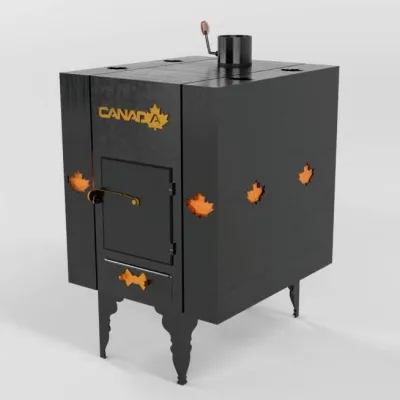 Піч дров'яна «Canada» з теплоакумулятором і захисним кожухом - Robinzon.ua
